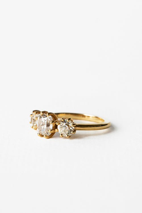 Old Mine Cushion Three-Stone