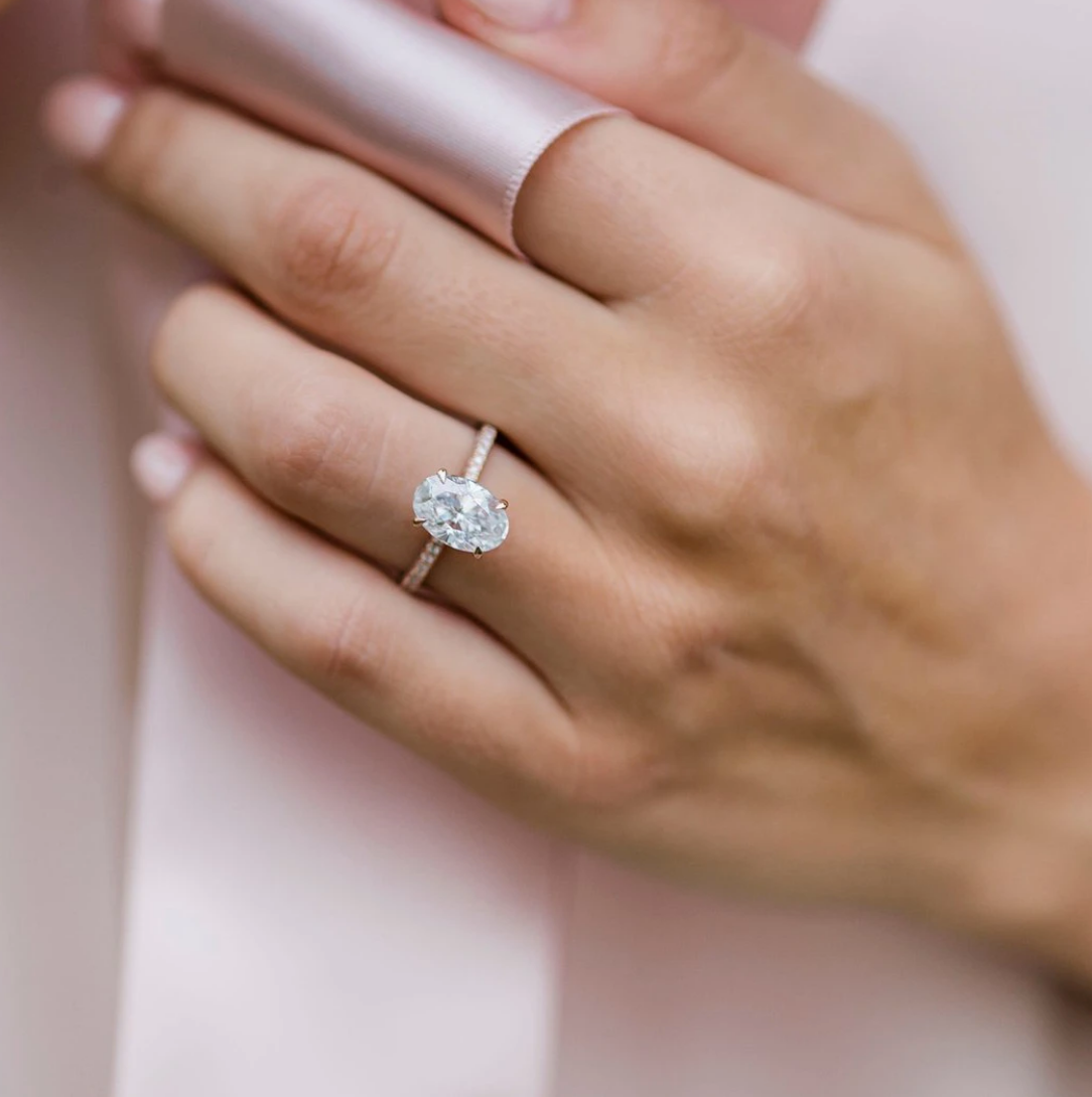Oval with a Pavé Band & Hidden Halo | Quote