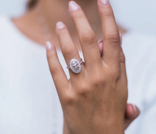 Oval Center with Pavé Band & Halo