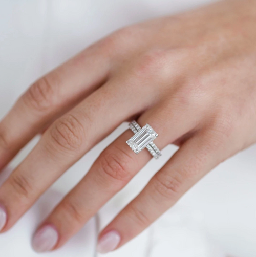 Elongated Emerald & Pavé Band | Quote