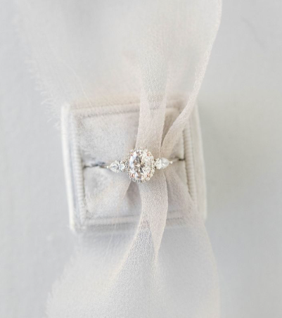 Oval Halo with Pear Side Stones