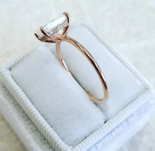 Marquise with a Pavé Band | Hidden Halo Detail