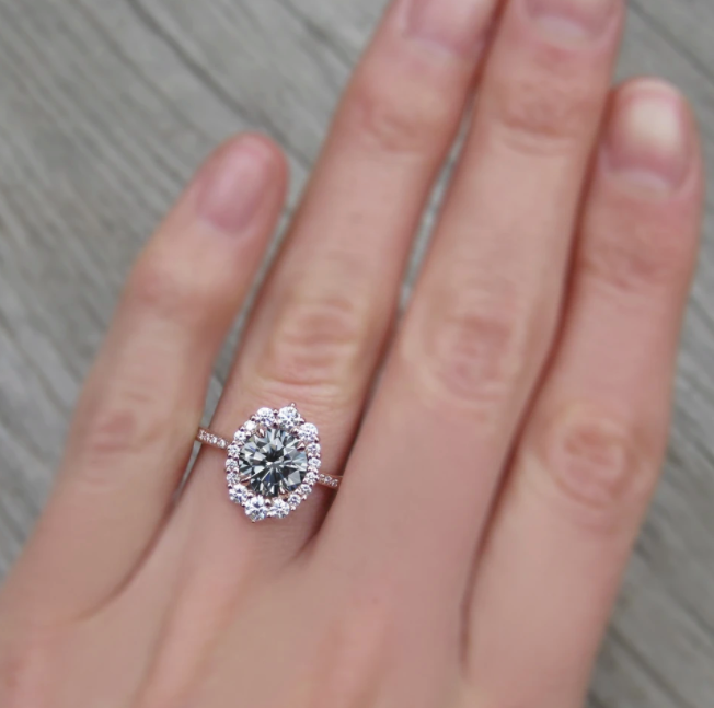 Emerald Gemstone with Halo