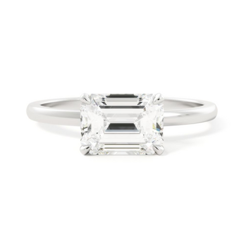 Abigail | East-West Emerald Solitaire