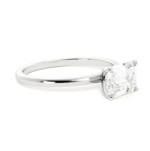 Abigail | East-West Emerald Solitaire