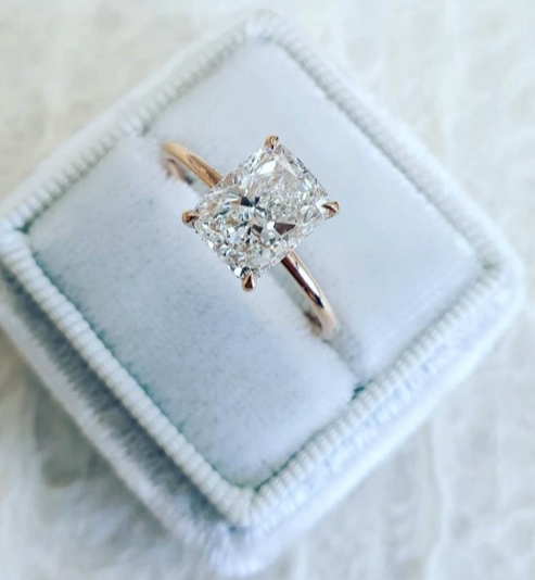 Tatum | Custom Radiant with Hidden Halo Engagement Ring