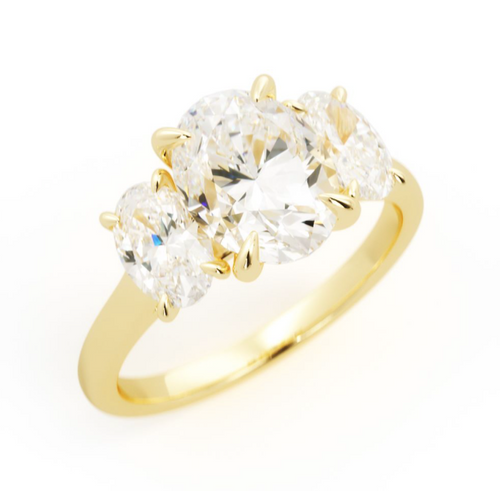 Alexis 3-Stone Oval Engagement Ring