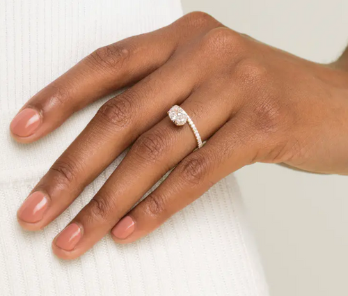 Asymmetrical Oval on Pave Band | Quote