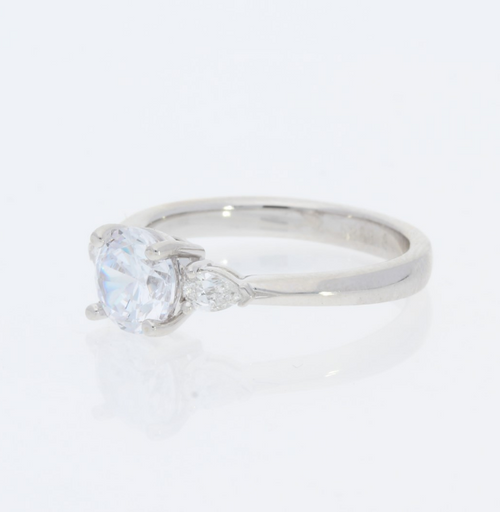 Round & Pear 3 Stone | Custom Quote