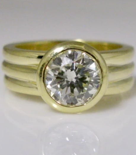 Bezel Asscher with Wide Band | Matt