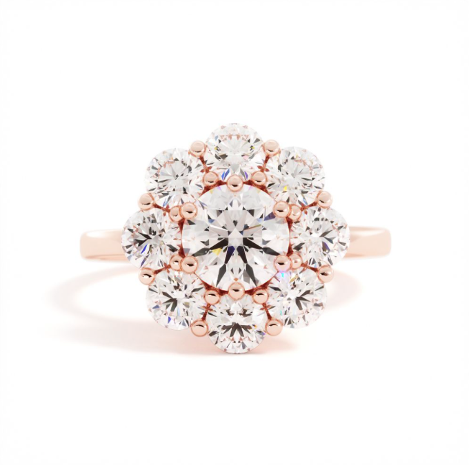 Custom Floral Inspired Engagement Ring