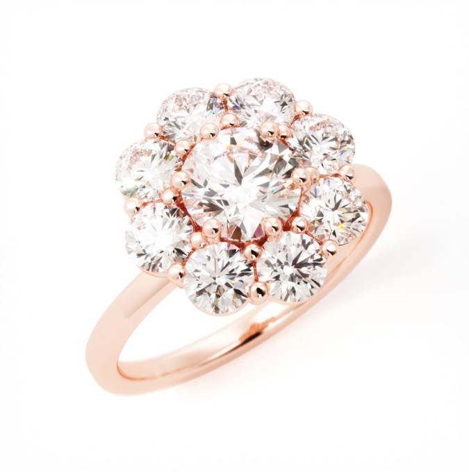 Custom Floral Inspired Engagement Ring