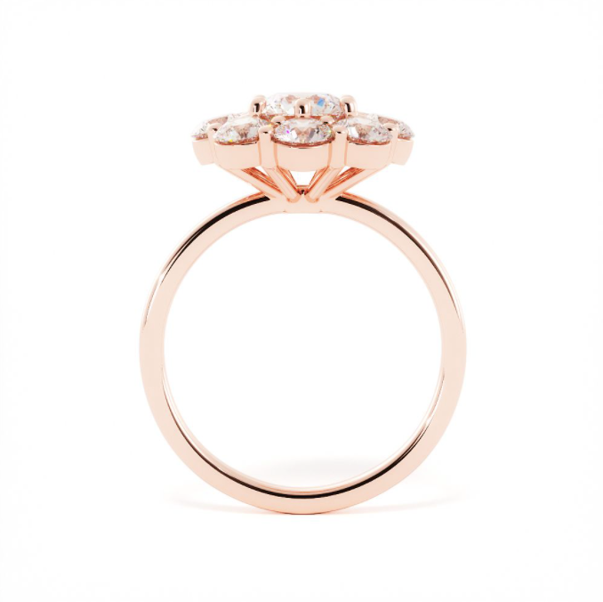 Custom Floral Inspired Engagement Ring