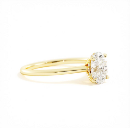 Will | J837 | Custom Oval Solitaire with Hidden Halo