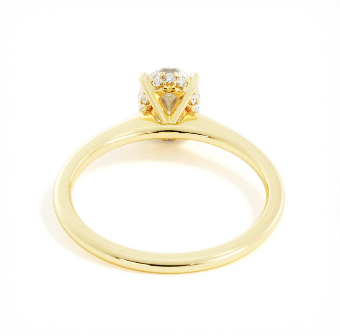 Will | J837 | Custom Oval Solitaire with Hidden Halo