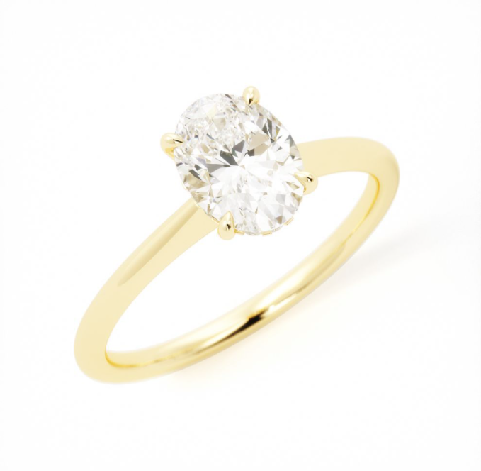 Will | J837 | Custom Oval Solitaire with Hidden Halo