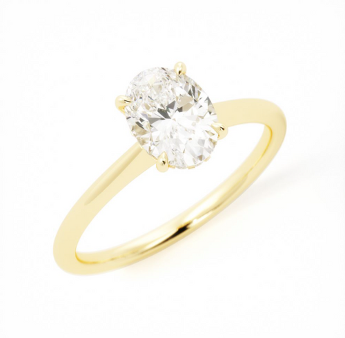 Will | J837 | Custom Oval Solitaire with Hidden Halo