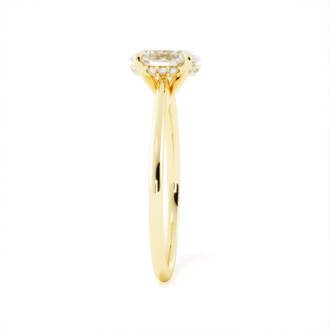 Will | J837 | Custom Oval Solitaire with Hidden Halo