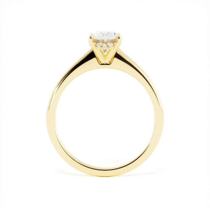 Will | J837 | Custom Oval Solitaire with Hidden Halo