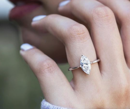 Katherine | Marquise Solitaire with Cathedral Setting