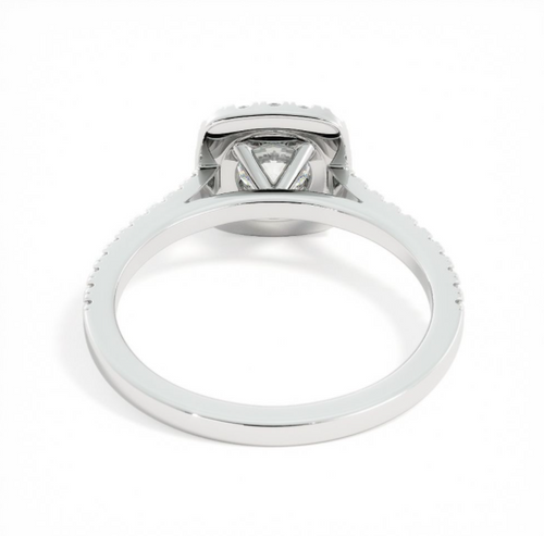 Gwyneth | Custom Cushion Halo with Round Brilliant