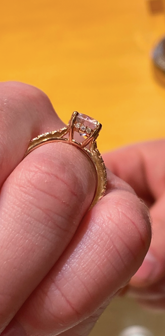 Meghan | Oval with a Pavé Band & Hidden Halo Detail