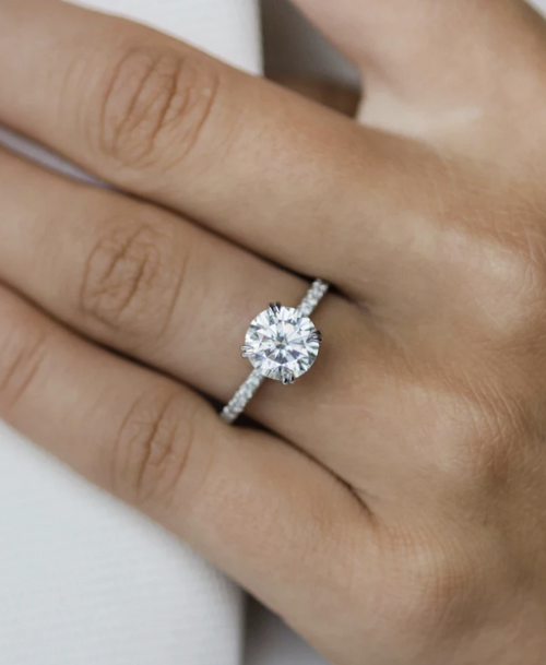 Round with a Pavé Band | Hidden Halo Detail