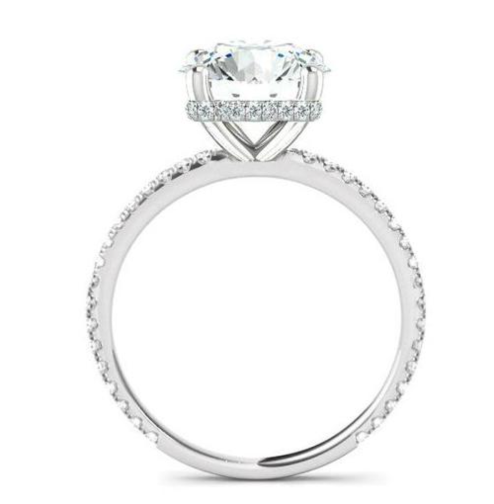 Round with a Pavé Band | Hidden Halo Detail