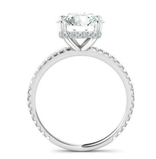 Round with a Pavé Band | Hidden Halo Detail