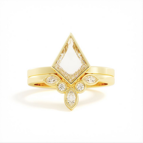 Katie | Custom Kite and Contour Engagement Ring Set