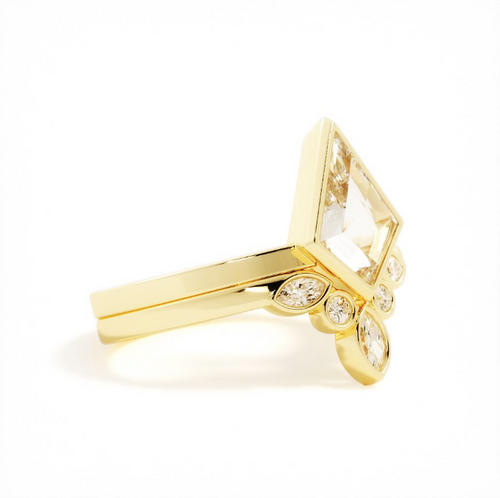 Katie | Custom Kite and Contour Engagement Ring Set