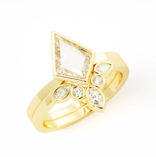 Katie | Custom Kite and Contour Engagement Ring Set