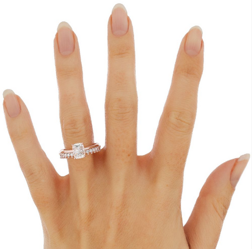 Rebekah Flory | Custom Cushion Engagement Ring with Hidden Halo