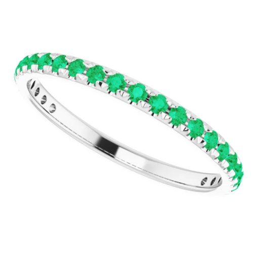 Emerald Pave Band