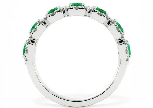 Alexandra | Custom Emerald Halo Band