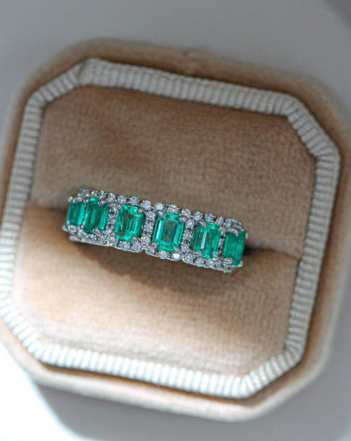 Blue Sapphire Band with Diamond Accent stones