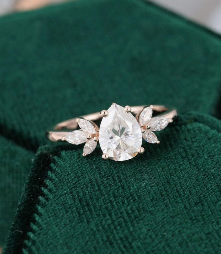 Pear & Marquise side stones