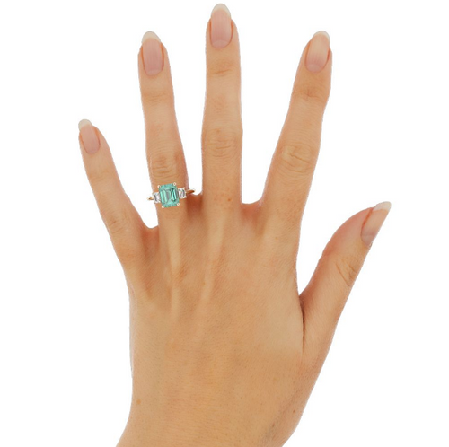 Emerald & Diamond Three Stone