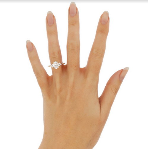 Ethel | Custom Oval and Pearl Engagement Ring