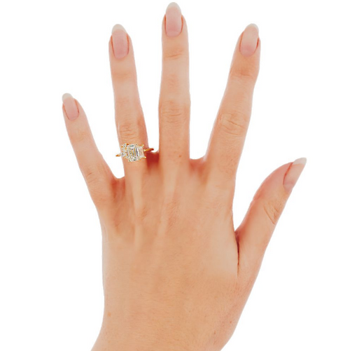 Custom Emerald Cluster Engagement Ring