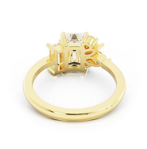 Custom Emerald Cluster Engagement Ring