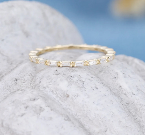 Custom Baguette Wedding Band