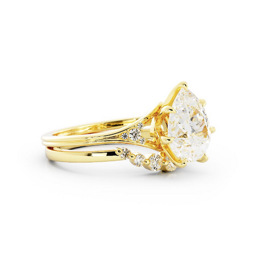 Jessica | Custom Dahlia and Lily Engagement Ring Set
