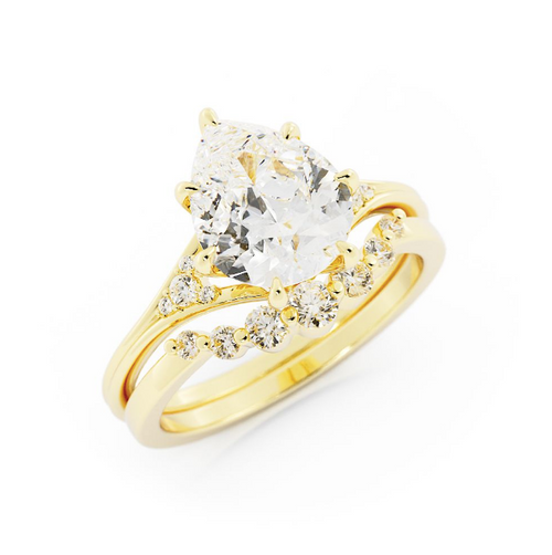 Jessica | Custom Dahlia and Lily Engagement Ring Set