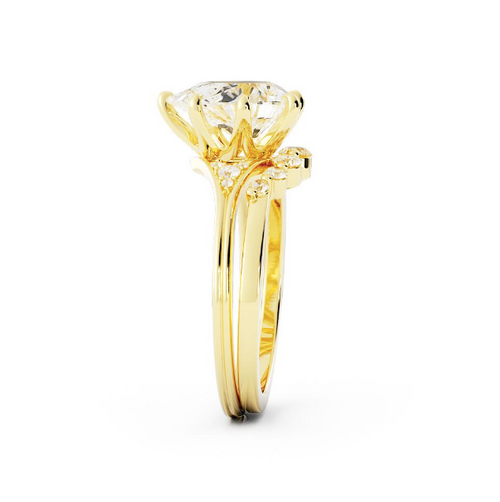 Jessica | Custom Dahlia and Lily Engagement Ring Set