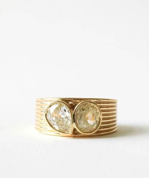 Beatrice | Custom Toi et Moi with Oval Ruby
