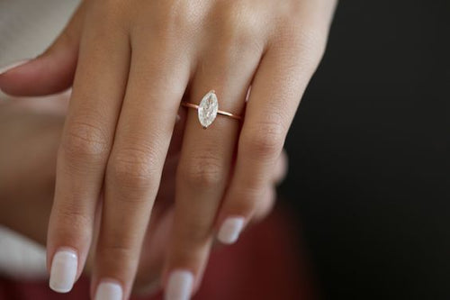 Marquise with a Pavé Band | Hidden Halo Detail