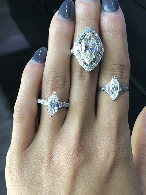Graduated Diamond Band & Marquise | Quote