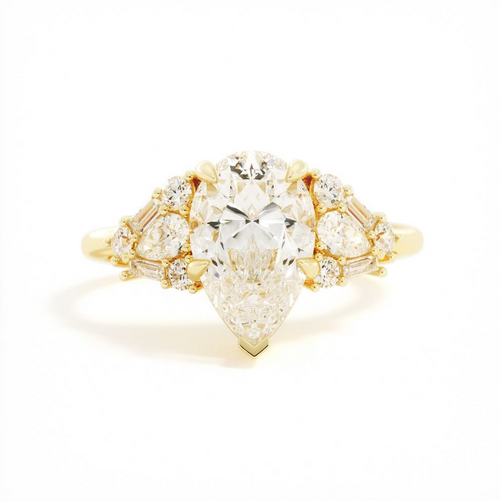 Pear Cluster Engagement Ring