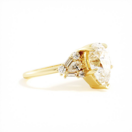 Pear Cluster Engagement Ring